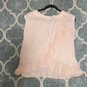 Banana Republic sleeveless flutter ruffle shirt